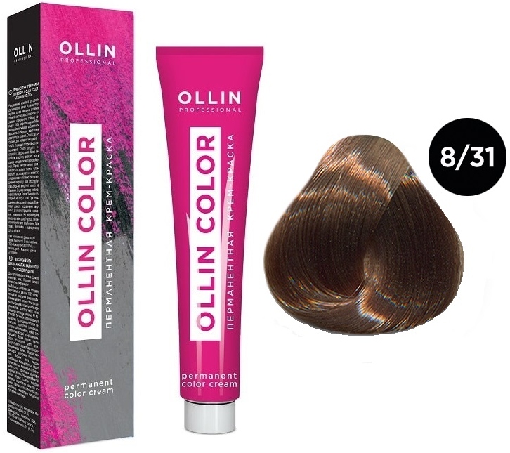 OLLIN COLOR  8/31 светло-русый золотисто-пепельный 100 мл Перманентная крем-краска для волос