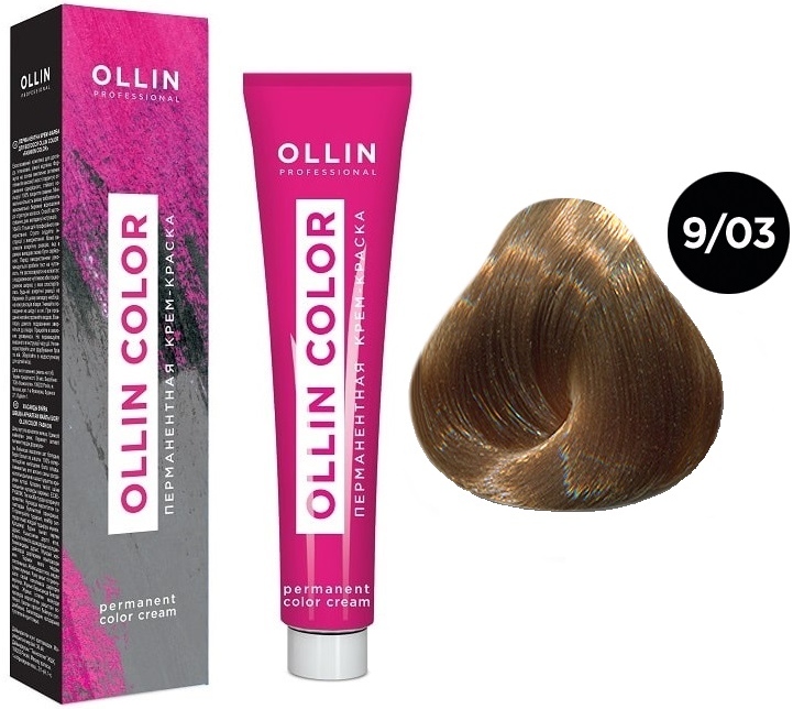 OLLIN COLOR  9/03 блондин прозрачно-золотистый 100 мл Перманентная крем-краска для волос