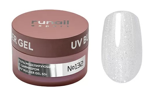 RuNail Expert Гель моделирующий с шиммером UV BUILDER GEL №132, 50г банка
