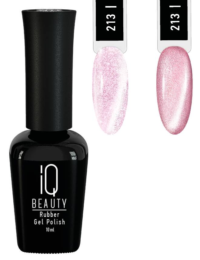 IQ BEAUTY Каучуковый гель-лак с кальцием №213 "Ethereal" с эффектом Silk Cat Eye «Huntress»