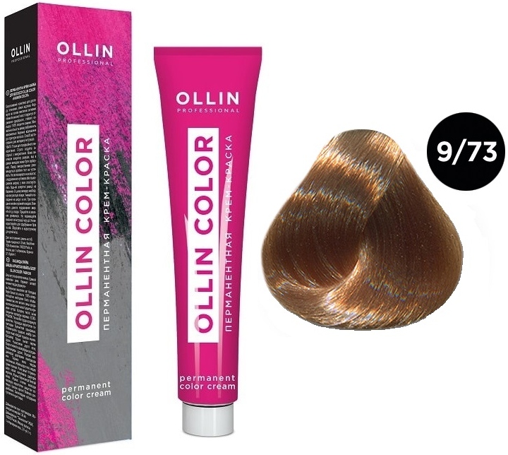 OLLIN COLOR  9/73 блондин коричнево-золотистый 60мл Перманентная крем-краска для волос