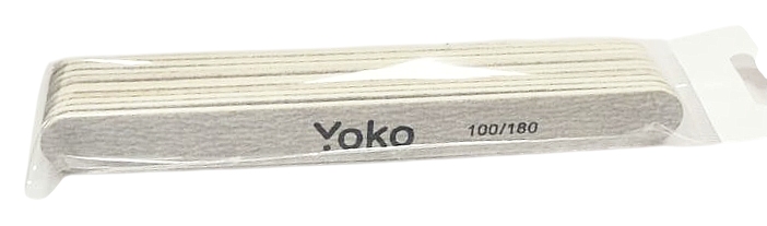 YOKO Пилка прямая на деревянной основе зебра 13,2 см 100/180, 10шт/уп.
