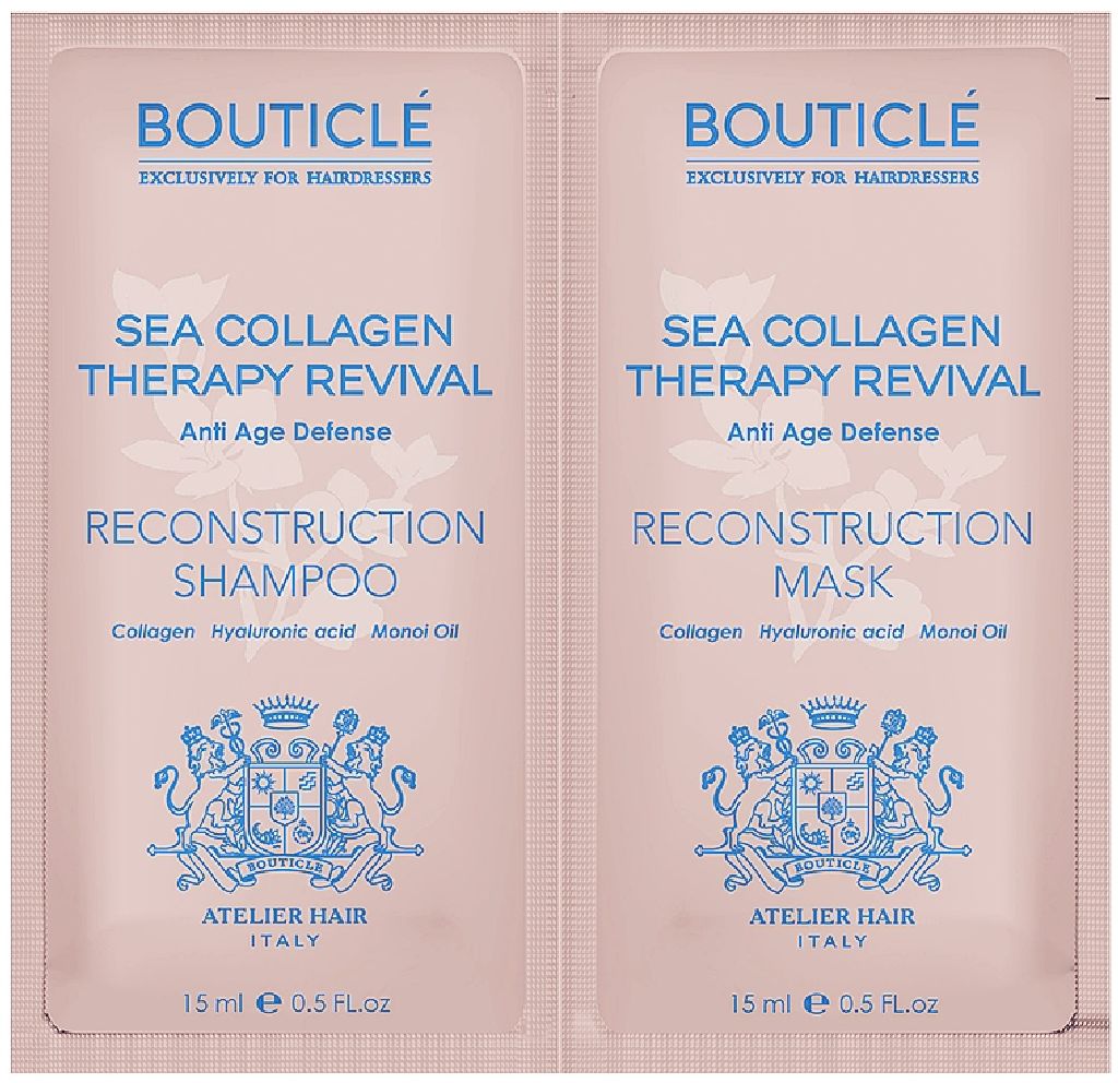 Bouticle Пробник коллагеновый шампунь Reconstruction Shampoo/коллагеновая маска15+15мл