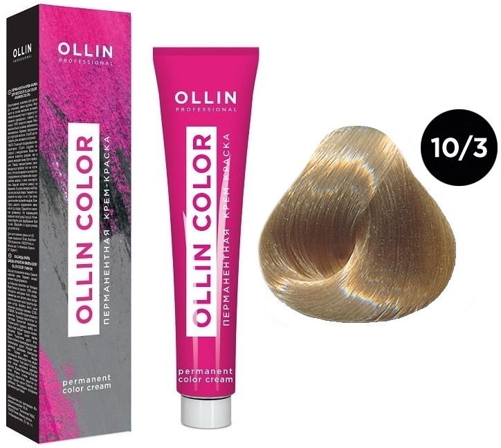 OLLIN COLOR 10/3 светлый блондин золотистый 60мл Перманентная крем-краска для волос