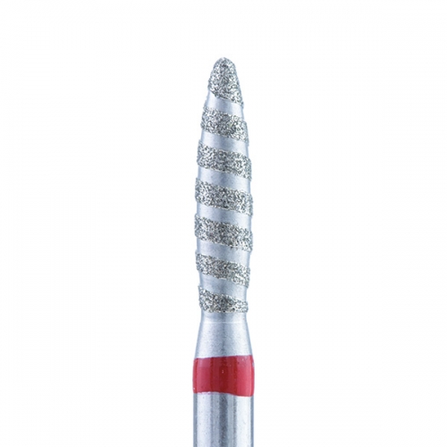 Фреза Алмазная Пламя тупое Кристалл Nails (Торнадо) (красная насечка) d.2.3