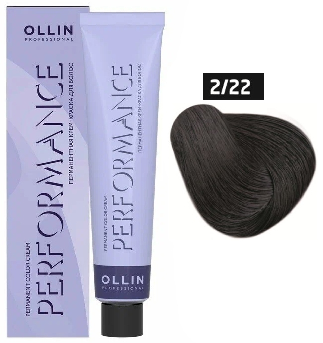 OLLIN PERFORMANCE  2/22 черный фиолетовый 60мл Перманентная крем-краска для волос