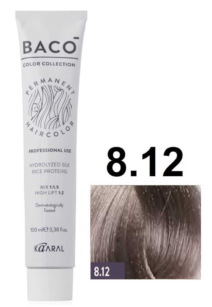 KAARAL Baco color 8.12 светлый блондин пепельно-фиолетовый 100 мл