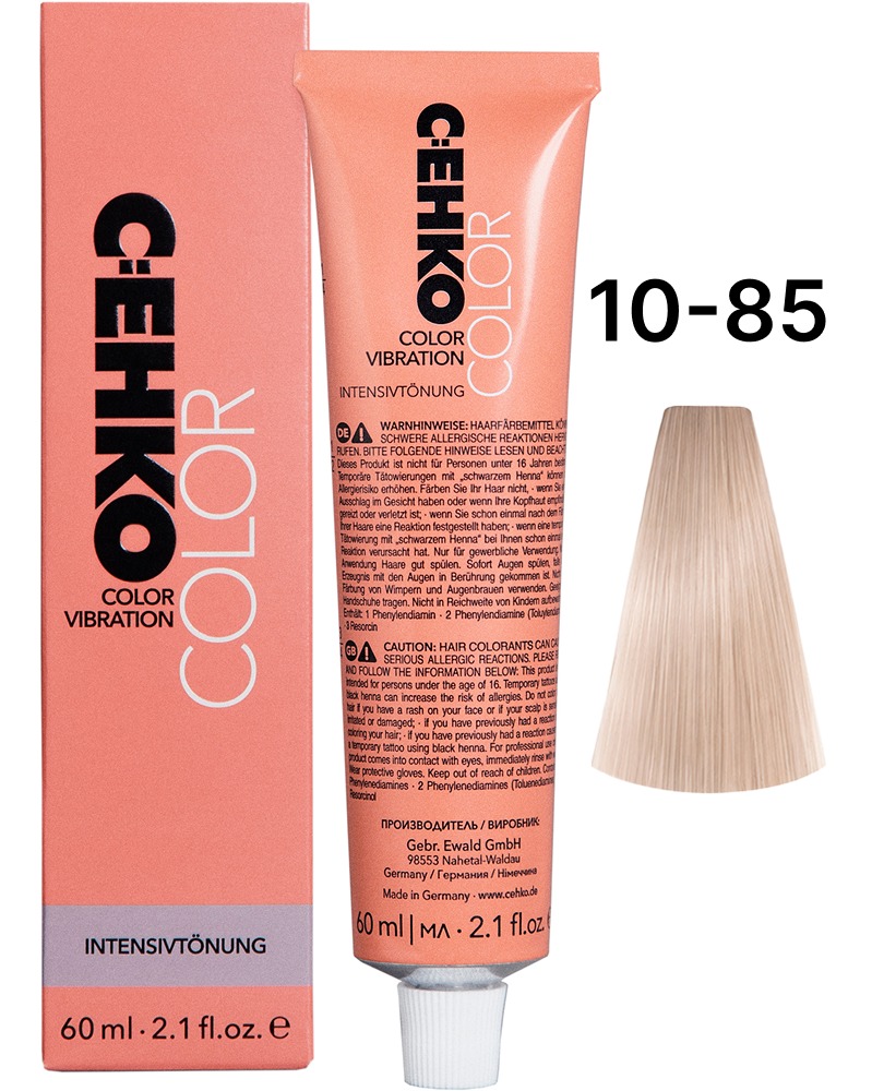 C:EHKO Color Vibration 10/85 Ультра-светлый фиолетово-красный блондин/Ultrahellbl 60 мл