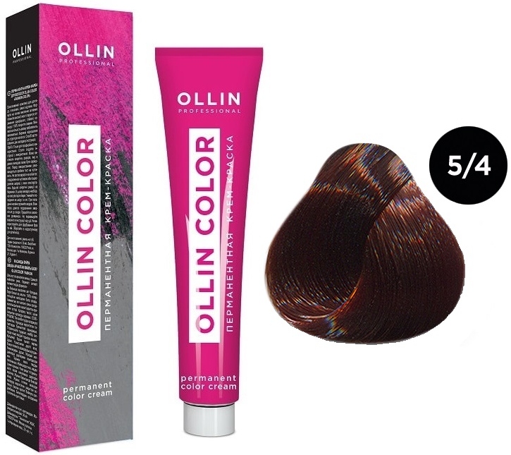 OLLIN COLOR  5/4 светлый шатен медный 100 мл Перманентная крем-краска для волос