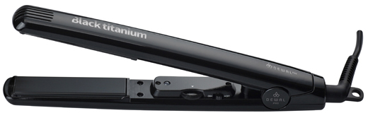 DEWAL Щипцы-выпрямители Black Titanium 25х90мм, титаново-турмалиновое покрытие, с терморегулятором, 105W
