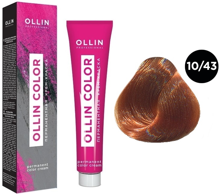 OLLIN COLOR  10/43 светлый блондин медно-золотистый 100 мл Перманентная крем-краска для волос