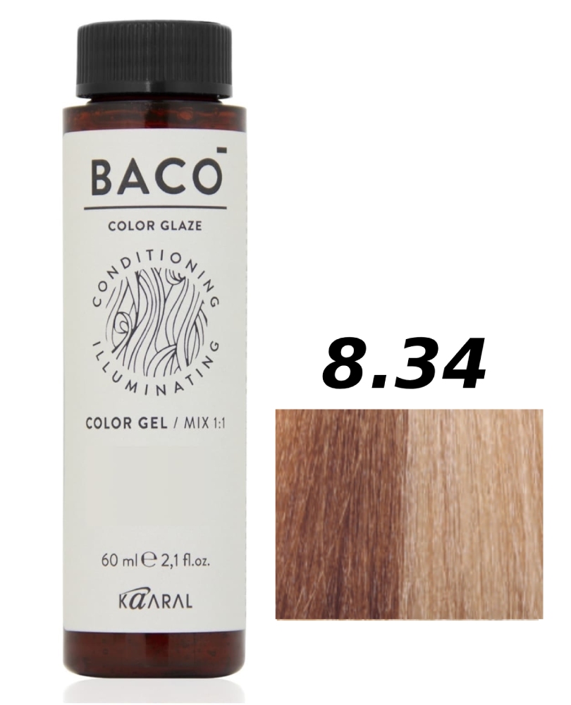 KAARAL Baco Color Glaze 8.34 светлый блондин золотисто-медный 60 мл