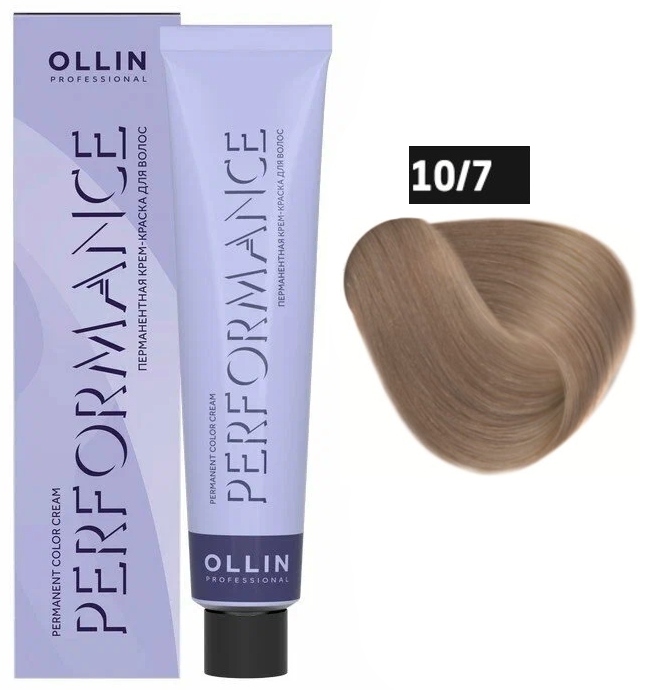 OLLIN PERFORMANCE 10/7 светлый блондин коричневый 60мл Перманентная крем-краска для волос