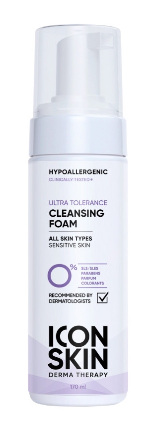 ICON SKIN DERMA THERAPY Очищающая пенка для умывания для всех типов кожи ULTRA TOLERANCE 170 мл