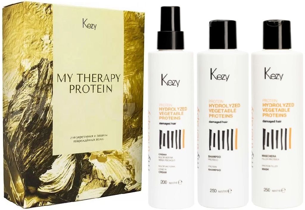 KEZY Набор My Therapy Protein (шампунь 250 мл + маска-филлер 250 мл + мультифункц. крем 200 мл