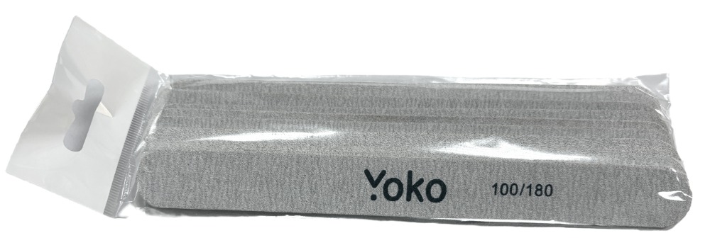 YOKO Пилка прямая на деревянной основе зебра 17,8 см 100/180, 10шт/уп.