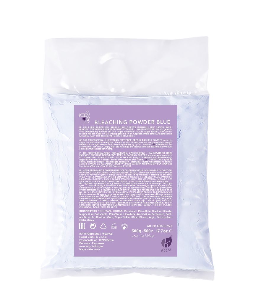 KEEN BLEACHING POWDER ГОЛУБОЙ (пакет), 500 г Блондирующий порошок