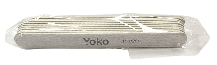 YOKO Пилка прямая на деревянной основе зебра 13,2 см 150/220, 10шт/уп.