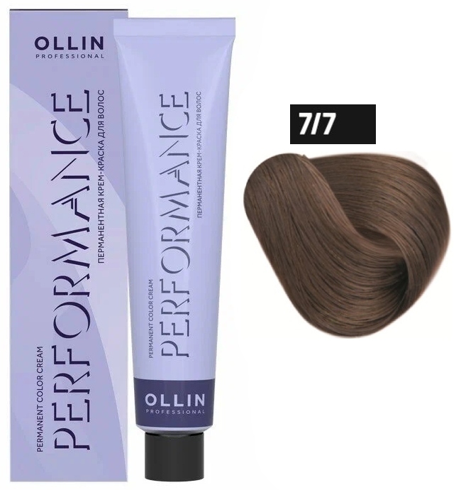 OLLIN PERFORMANCE 7/7 русый коричневый 60мл Перманентная крем-краска для волос