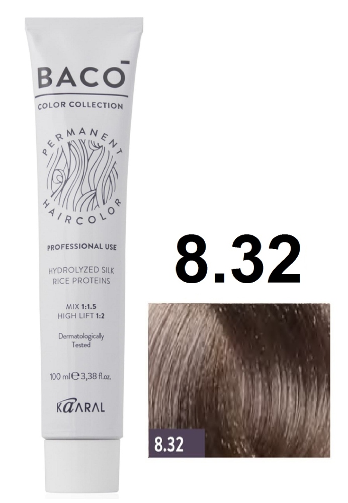 KAARAL Baco color 8.32 светлый блондин золтисто-фиолетовый 100 мл