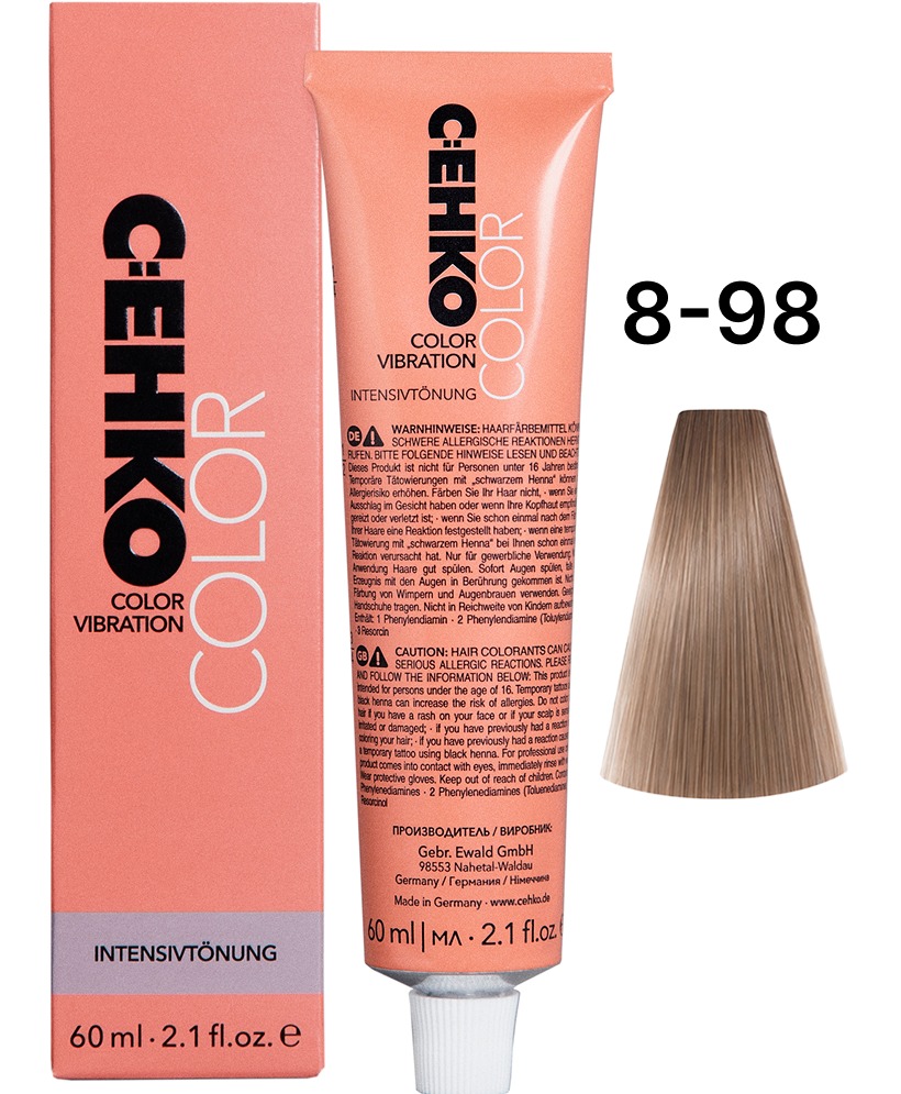 C:EHKO Color Vibration 8/98 Светлый блондин сендре фиолетовый/Hellblond Cendre Violett 60 мл