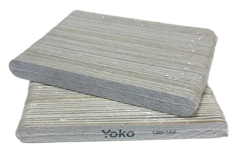 YOKO Пилка прямая на деревянной основе зебра 13,2 см 100/180, 50шт/уп.