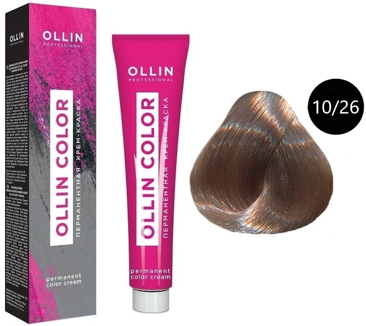 OLLIN COLOR 10/26 светлый блондин розовый 60мл Перманентная крем-краска для волос