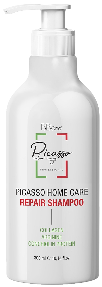 BB One Picasso Home Care Repair Шампунь для окрашенных и осветленных волос с коллагеном 300мл + дозатор