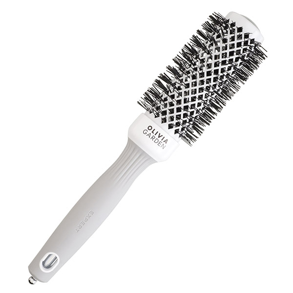 Olivia Garden Expert Blowout Shine White&Grey Термобрашинг керамик+ион нейлон.щетина d.35 мм.