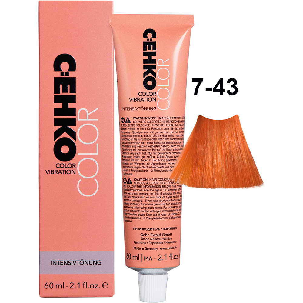 C:EHKO Color Vibration 7/43 Светло-медный золотистый/Hellkupfergold 60 мл
