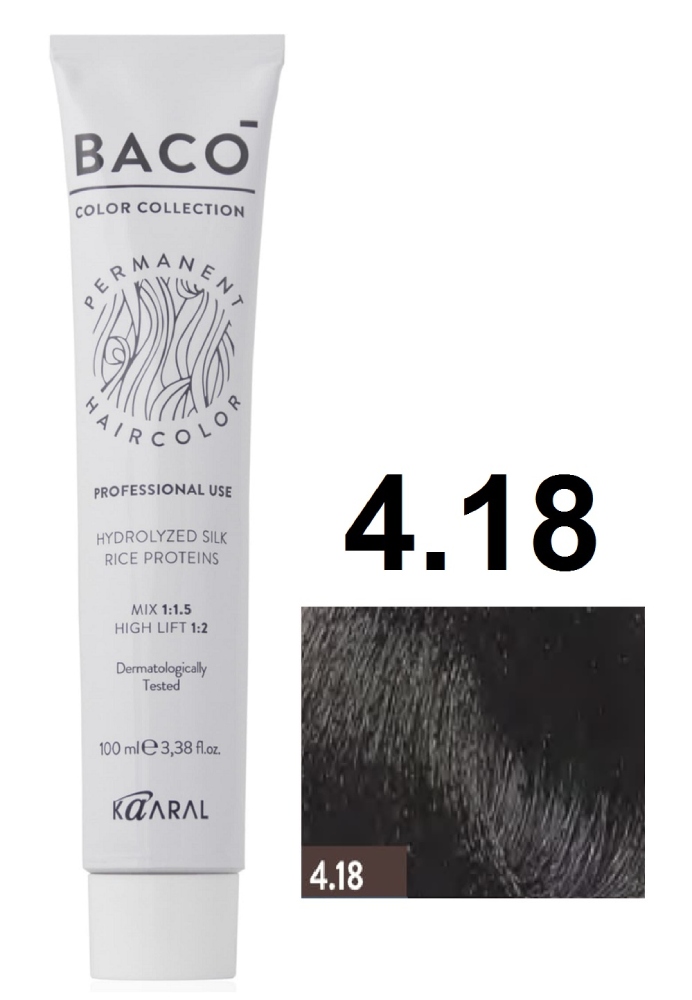 KAARAL Baco color 4.18 пепельно-каштановый коричневый 100 мл