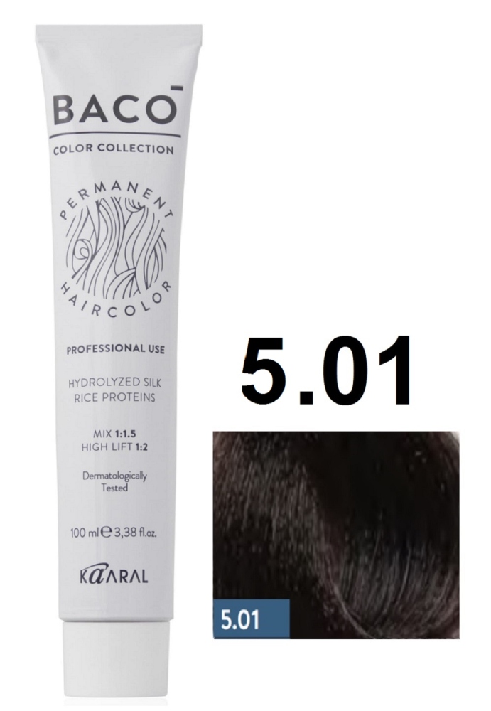 KAARAL Baco color 5.01 натурально-пепельный светлый каштан 100 мл
