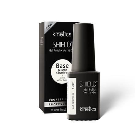 Kinetics Базовое покрытие нюдовое для гель-лака SHIELD Ceramic Nude Base №909 (мол.с зол. шим) 15 мл