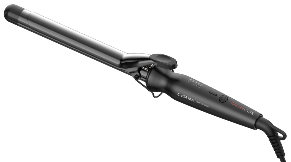 GA.MA SALON CURL 25 Щипцы для завивки волос (плойка) d.25 мм, удлиненное полотно 17 см., хром-титановое покрытие
