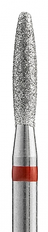 Фреза Алмазная Пламя тупое тонкой зернистости Кристалл Nails d.2.3 (красная насечка) ДРЧ 100
