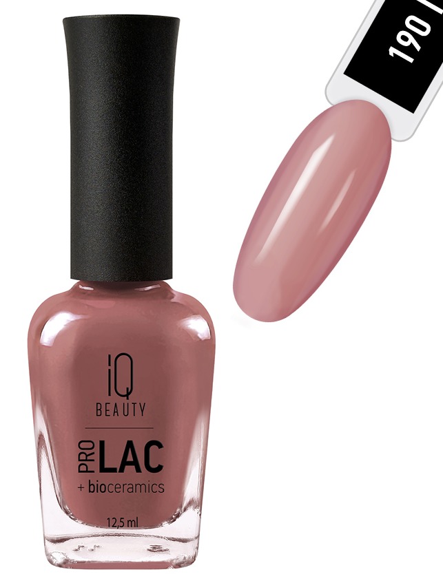IQ BEAUTY PROLAC Лак для ногтей укрепляющий с биокерамикой 12.5 мл №190 Like Lipstick Creamy Teddy