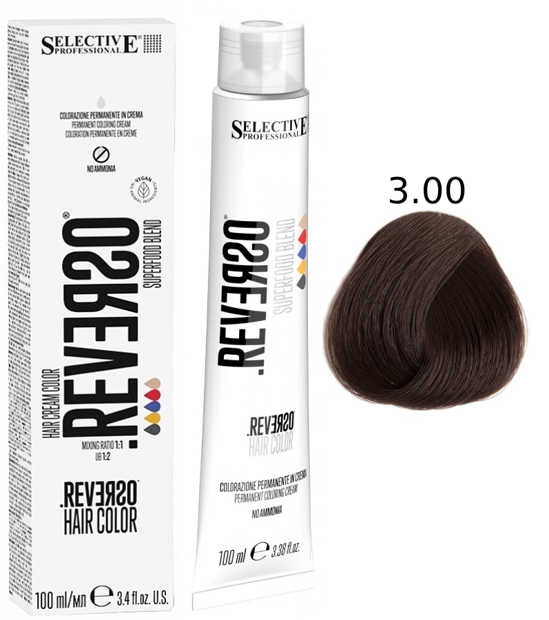 SELECTIVE Reverso Hair Color 3.00 Темно-каштановый интенсивный