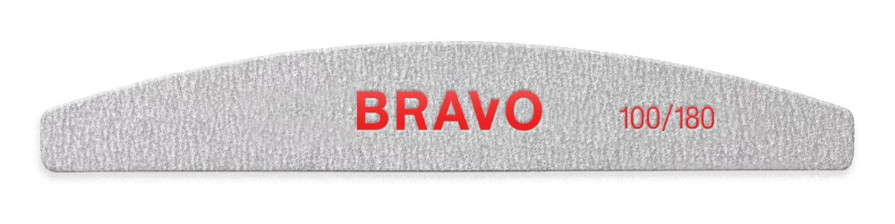 Bravo Пилка для маникюра 100/180 полуовал 25шт/уп.