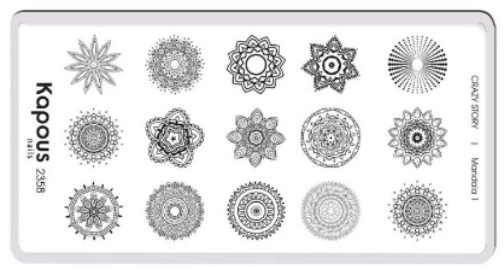 Kapous Nails Пластина для стемпинга "Crazy story" Mandala 1