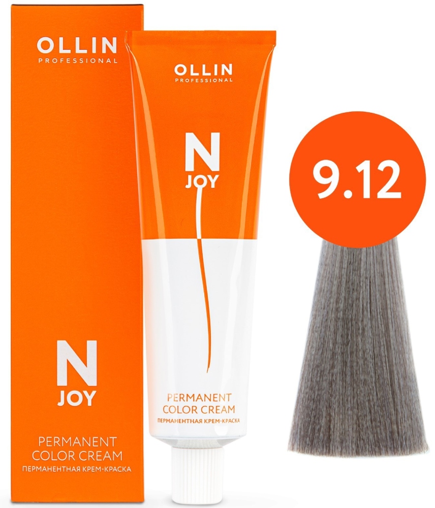 OLLIN "N-JOY" 9/12 – блондин пепельно-фиолетовый, перманентная крем-краска для волос 100мл