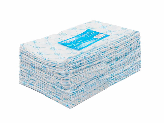 Салфетки спанлейс Голубой 40-50г/м2 20*30 - 100шт.в пачке