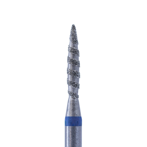 Фреза Алмазная Пламя острое Кристалл Nails (Торнадо) (синяя насечка) d.2.3