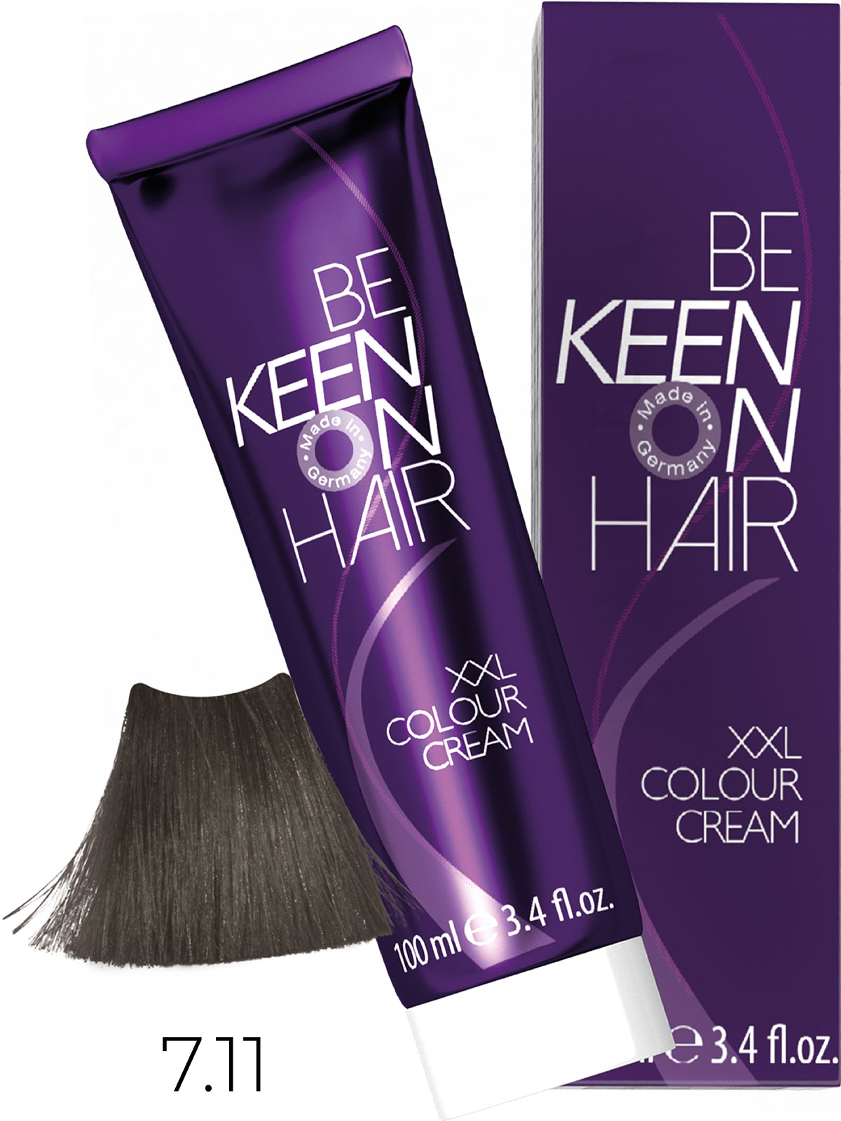 KEEN COLOUR CREAM 7.11 Натуральный интенсивный пепельный блондин/ Mittelblond Asch, 100 мл