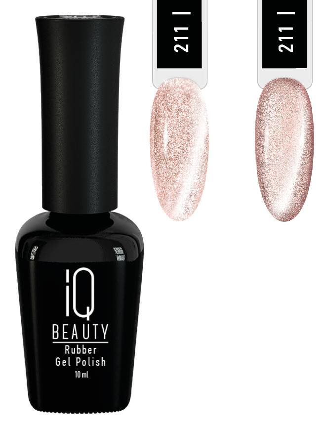 IQ BEAUTY Каучуковый гель-лак с кальцием №211 "Instinct" с эффектом Silk Cat Eye «Huntress»