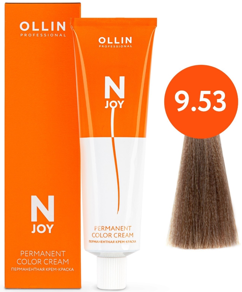 OLLIN "N-JOY" 9/53 – блондин махагоново-золотистый, перманентная крем-краска для волос 100мл