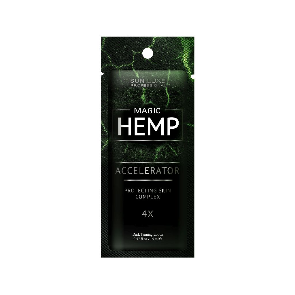 SUN LUXE Крем для загара в солярии "Magic Hemp 4x" с маслом семян конопли и экстрактом алоэ, 15 мл.