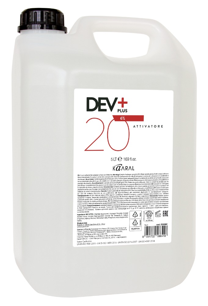 KAARAL DEV PLUS 20 volume. Окисляющая эмульсия (6%) 5000 мл
