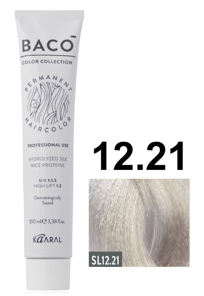 KAARAL Baco color 12.21 экстра светлый фиолетово-пепельный блондин 100 мл