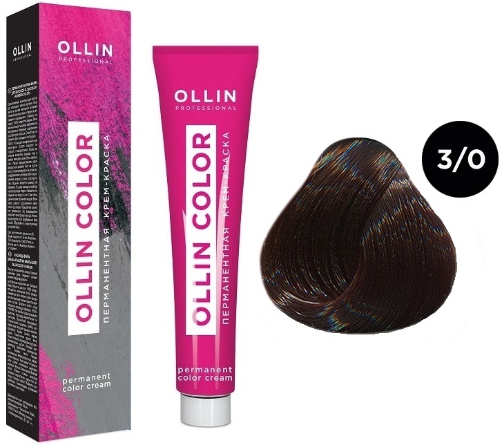 OLLIN COLOR  3/0 темный шатен 60мл Перманентная крем-краска для волос