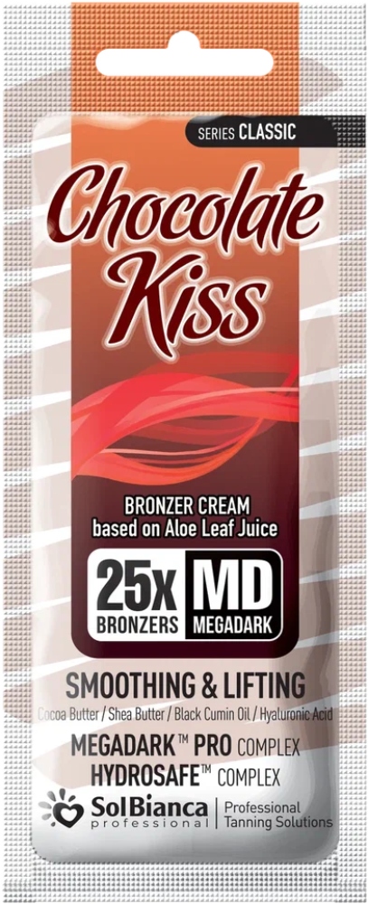 SolBianca Крем "Chocolate Kiss" с маслом какао, Ши, черного тмина, гиалуроновой кислотой и 25-бронзаторами 15 мл